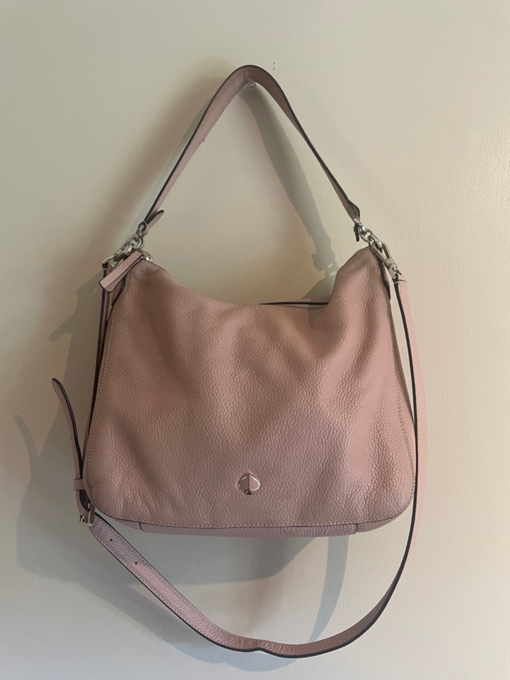 kate spade Blush Pink pebbled Leather Shoulder Cross Body Bag